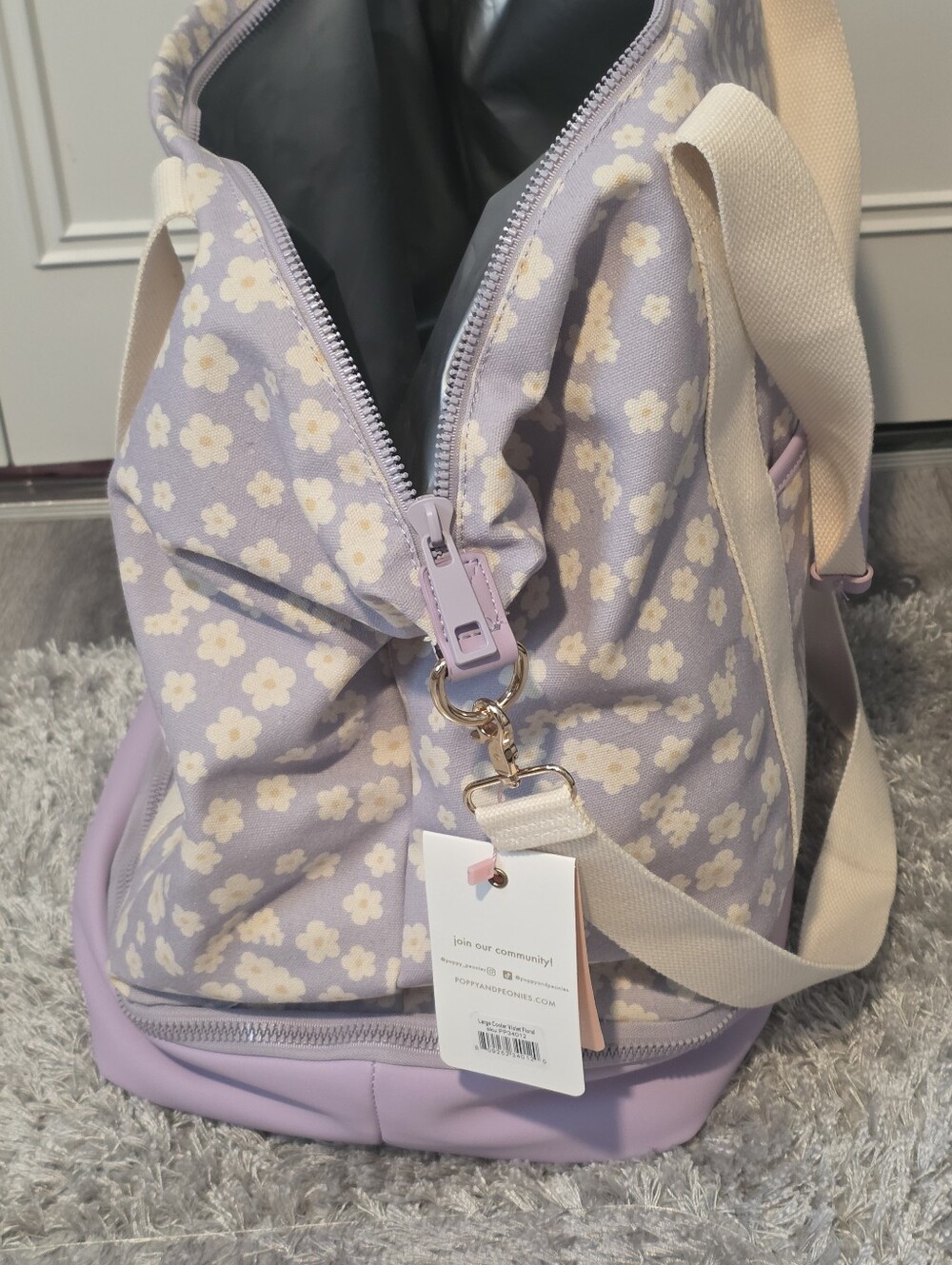 NWT | Poppy & Peonies 'Stay Cool' Cooler Bag | 🌷Violet Floral - Picture 4 of 7